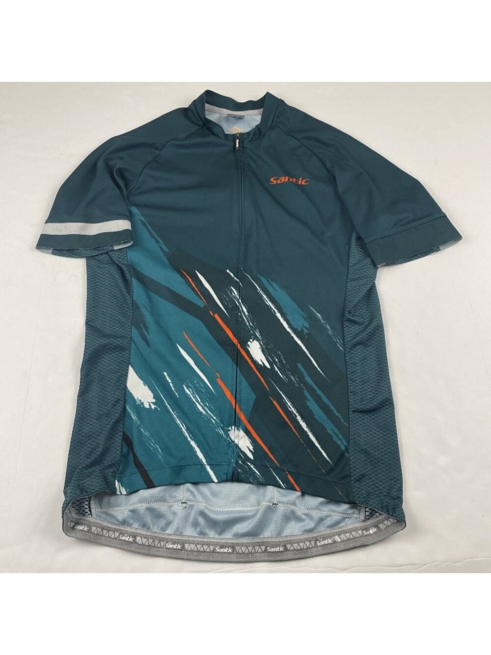 Santic Cycling Jersey Men’s M Bike Shirt Short Sleeve Full Zip Pockets